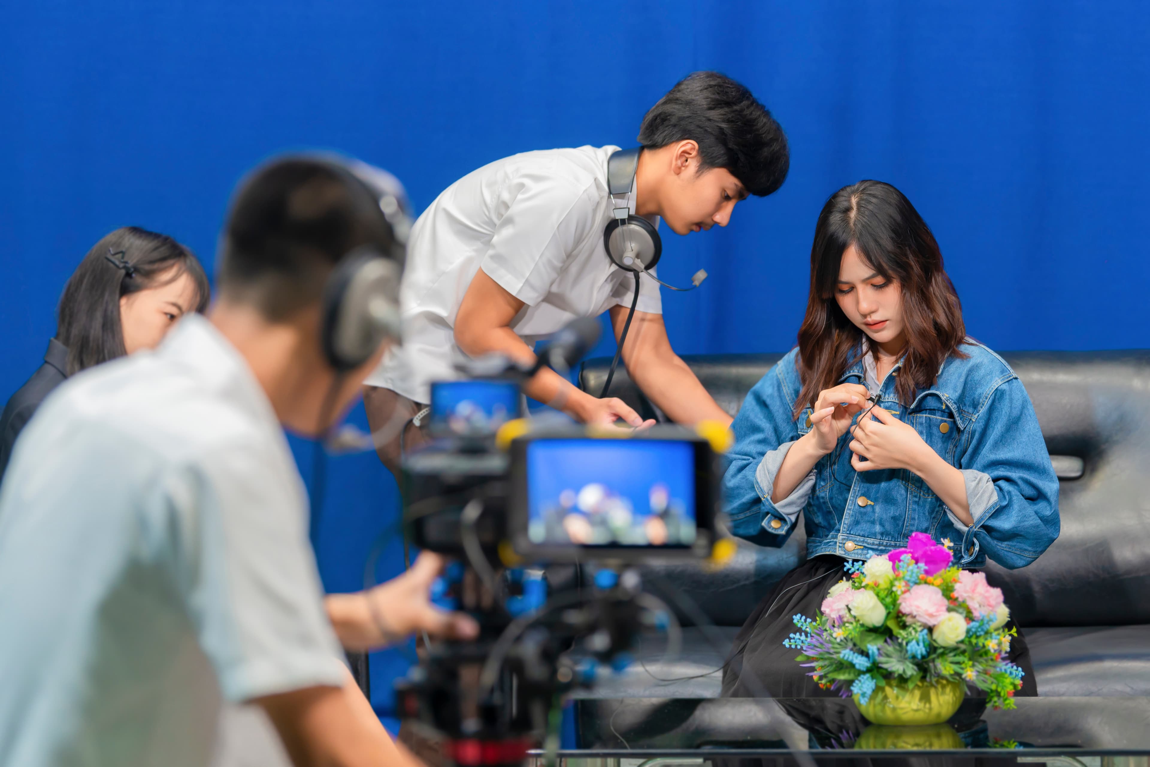 Students in TV Studio